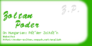 zoltan poder business card