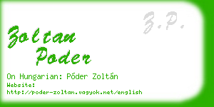 zoltan poder business card
